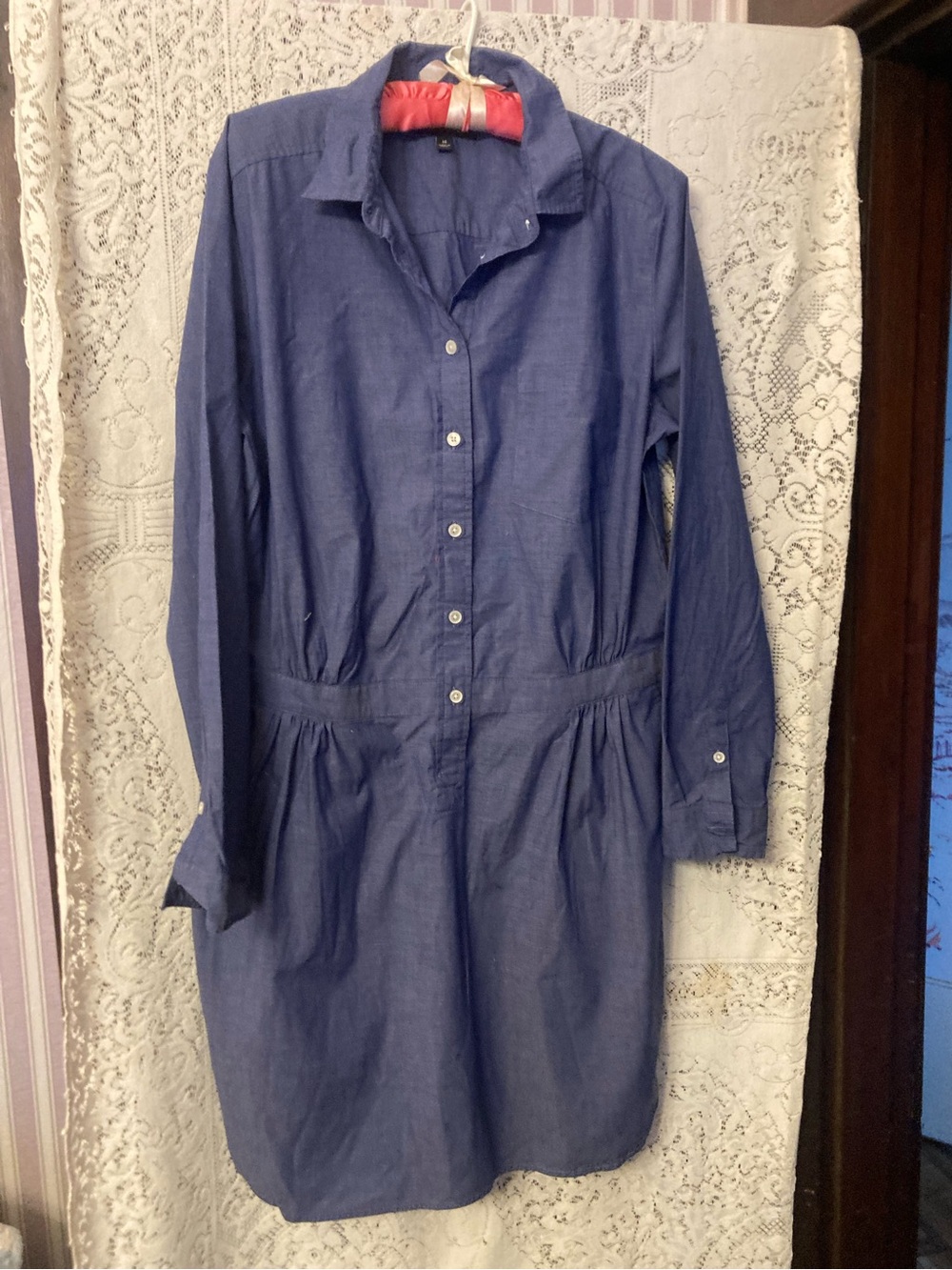BANANA REPUBLIC Navy Waisted Shirt Dress (14)
